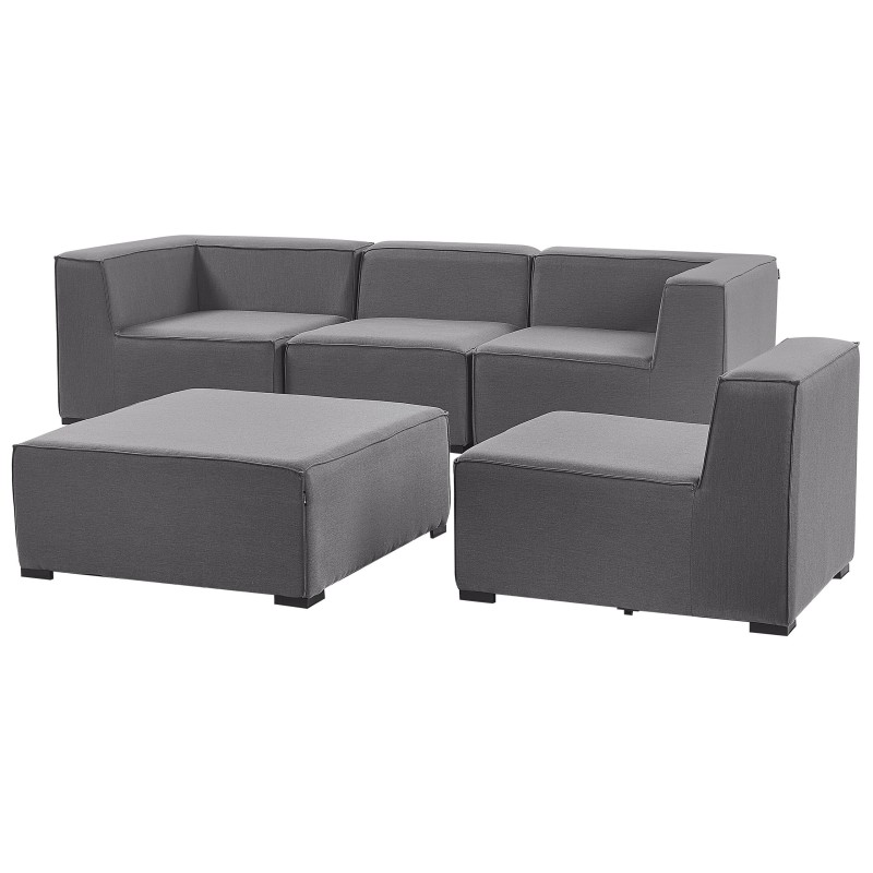 Sofa ogrodowa z otomaną dla 4 osób AREZZO Modułowy Szary Sofa ogrodowa z otomaną dla 4 osób AREZZO Modułowy Szary