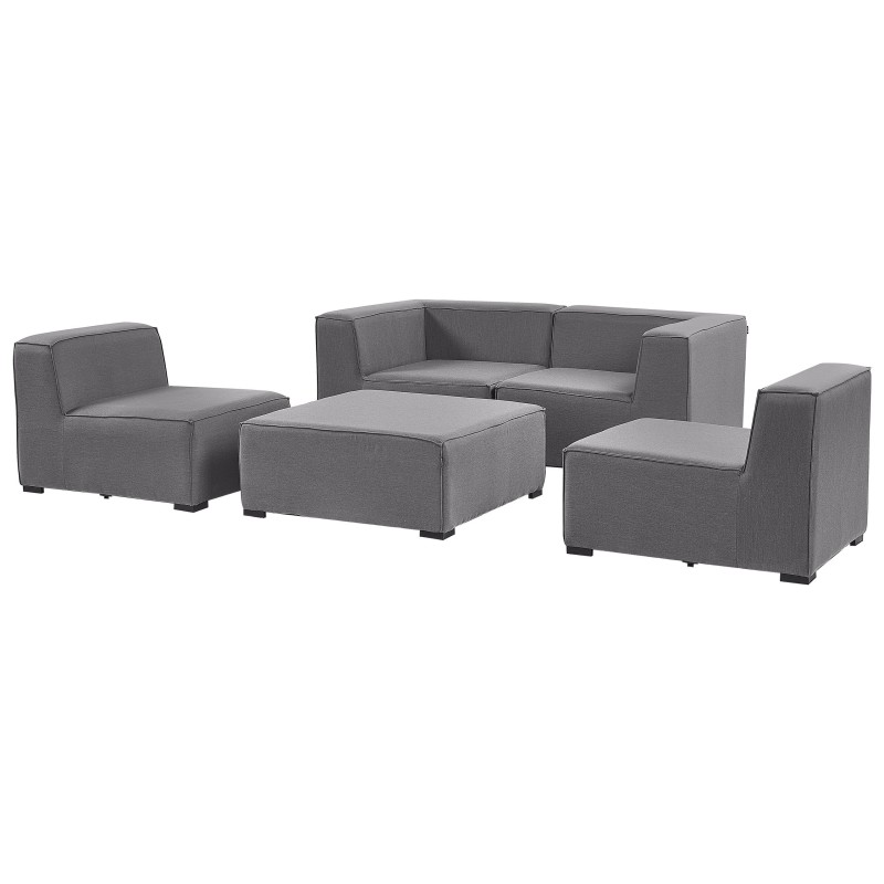 Sofa ogrodowa z otomaną dla 4 osób AREZZO Modułowy Szary Sofa ogrodowa z otomaną dla 4 osób AREZZO Modułowy Szary