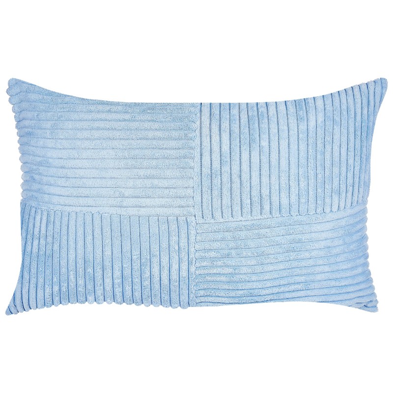 Zestaw 2 poduszek dekoracyjnych MILLET Sztruks 30 x 50 cm Niebieski Wzór geometryczny Zestaw 2 poduszek dekoracyjnych MILLET Sztruks 30 x 50 cm Niebieski Wzór geometryczny