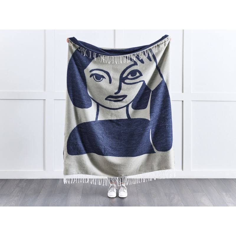 Koc HALEDE 130 x 170 cm Niebieski Koc HALEDE 130 x 170 cm Niebieski