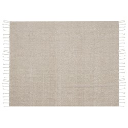 Koc TILMI Bawełna 130 x 160 cm Jasnobeżowy Koc TILMI Bawełna 130 x 160 cm Jasnobeżowy