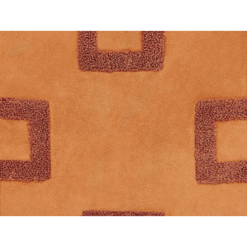 Zestaw 2 poduszek dekoracyjnych SERGIPE Welur 45 x 45 cm Pomarańczowy Wzór geometryczny Zestaw 2 poduszek dekoracyjnych SERGIPE Welur 45 x 45 cm Pomarańczowy Wzór geometryczny