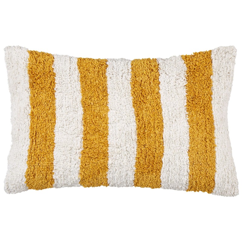 Zestaw 2 poduszek dekoracyjnych HELIANTHUS Bawełna 30 x 50 cm Biały W paski Zestaw 2 poduszek dekoracyjnych HELIANTHUS Bawełna 30 x 50 cm Biały W paski