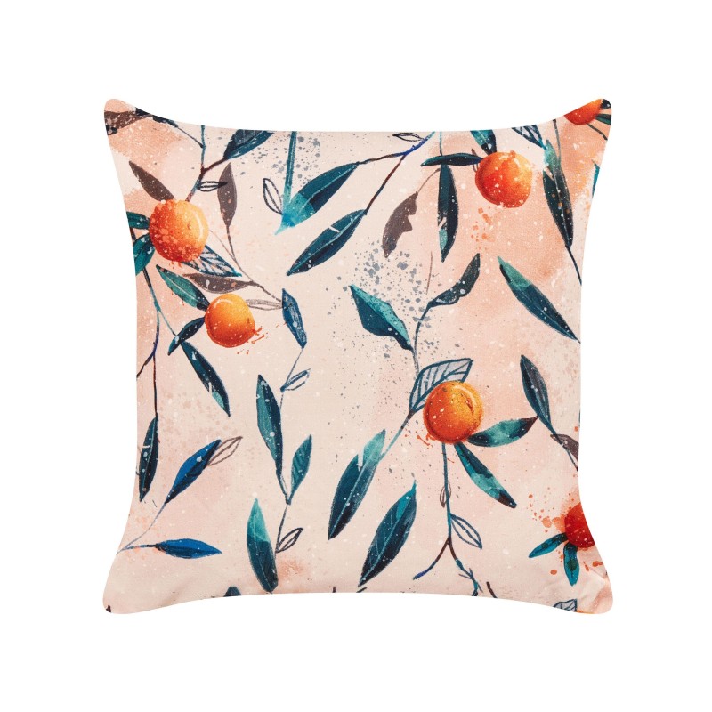 Zestaw 2 poduszek ogrodowych PIALPETTA 45 x 45 cm Pomarańczowy Wzór roślinny Zestaw 2 poduszek ogrodowych PIALPETTA 45 x 45 cm Pomarańczowy Wzór roślinny