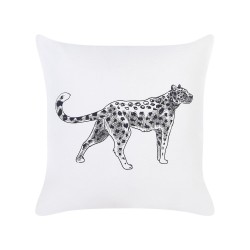 Zestaw 2 poduszek dekoracyjnych MARULA Bawełna 45 x 45 cm Biały Wzór zwierzęcy Zestaw 2 poduszek dekoracyjnych MARULA Bawełna 45 x 45 cm Biały Wzór zwierzęcy