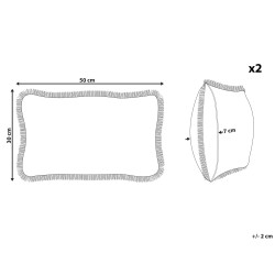 Zestaw 2 poduszek dekoracyjnych POTHOS Welur 30 x 50 cm Beżowy Jednolity Zestaw 2 poduszek dekoracyjnych POTHOS Welur 30 x 50 cm Beżowy Jednolity