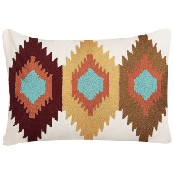 Zestaw 2 poduszek dekoracyjnych DANAPUR Bawełna 40 x 60 cm Kolorowy Wzór geometryczny Zestaw 2 poduszek dekoracyjnych DANAPUR Bawełna 40 x 60 cm Kolorowy Wzór geometryczny