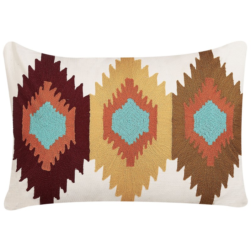 Zestaw 2 poduszek dekoracyjnych DANAPUR Bawełna 40 x 60 cm Kolorowy Wzór geometryczny Zestaw 2 poduszek dekoracyjnych DANAPUR Bawełna 40 x 60 cm Kolorowy Wzór geometryczny