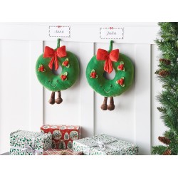 2 poduszki dekoracyjne świąteczny motyw ⌀ 45 cm zielone BONBON 2 poduszki dekoracyjne świąteczny motyw ⌀ 45 cm zielone BONBON