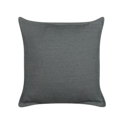 Zestaw 2 poduszek dekoracyjnych SUBULATA Len 45 x 45 cm Ciemnoszary Jednolity Zestaw 2 poduszek dekoracyjnych SUBULATA Len 45 x 45 cm Ciemnoszary Jednolity