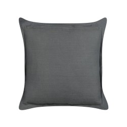 Zestaw 2 poduszek dekoracyjnych SUBULATA Len 45 x 45 cm Ciemnoszary Jednolity Zestaw 2 poduszek dekoracyjnych SUBULATA Len 45 x 45 cm Ciemnoszary Jednolity