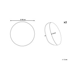 2 poduszki dekoracyjne ⌀ 40 cm czerwono-białe SWIRL CANDY 2 poduszki dekoracyjne ⌀ 40 cm czerwono-białe SWIRL CANDY