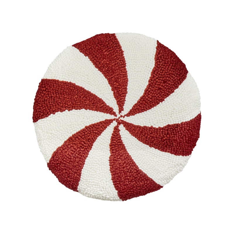 2 poduszki dekoracyjne ⌀ 40 cm czerwono-białe SWIRL CANDY 2 poduszki dekoracyjne ⌀ 40 cm czerwono-białe SWIRL CANDY
