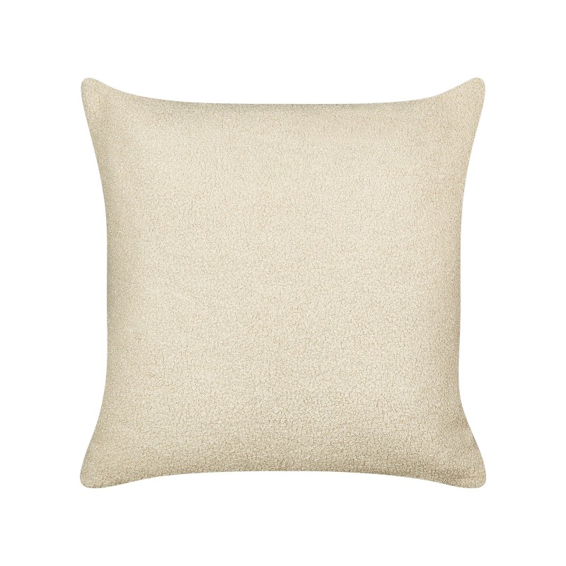 Zestaw 2 poduszek dekoracyjnych LEUZEA Boucle 45 x 45 cm Beżowy Jednolity Zestaw 2 poduszek dekoracyjnych LEUZEA Boucle 45 x 45 cm Beżowy Jednolity