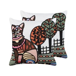 Zestaw 2 poduszek dekoracyjnych MEHSANA Bawełna 50 x 50 cm Kolorowy Wzór zwierzęcy