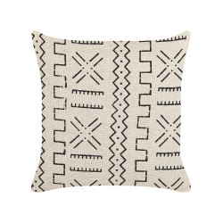 Zestaw 2 poduszek dekoracyjnych MYRICA Bawełna 45 x 45 cm Biały Wzór geometryczny Zestaw 2 poduszek dekoracyjnych MYRICA Bawełna 45 x 45 cm Biały Wzór geometryczny