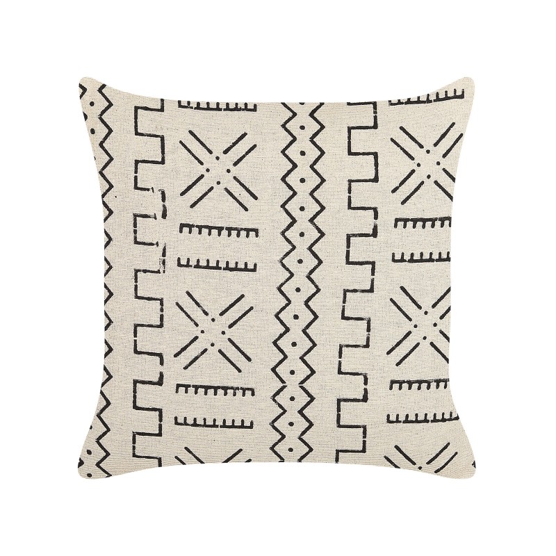 Zestaw 2 poduszek dekoracyjnych MYRICA Bawełna 45 x 45 cm Biały Wzór geometryczny Zestaw 2 poduszek dekoracyjnych MYRICA Bawełna 45 x 45 cm Biały Wzór geometryczny