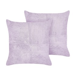 Zestaw 2 poduszek dekoracyjnych MILLET Sztruks 43 x 43 cm Fioletowy Wzór geometryczny