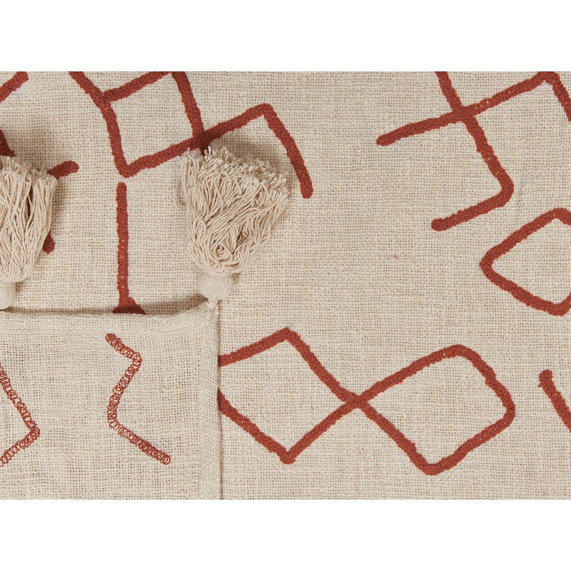Koc BHIWANI Bawełna 130 x 180 cm Beżowy Koc BHIWANI Bawełna 130 x 180 cm Beżowy