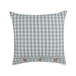 Zestaw 2 poduszek dekoracyjnych TALYA 45 x 45 cm Miętowy W kratkę Zestaw 2 poduszek dekoracyjnych TALYA 45 x 45 cm Miętowy W kratkę