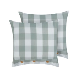 Zestaw 2 poduszek dekoracyjnych TAMNINE 45 x 45 cm Miętowy W kratkę