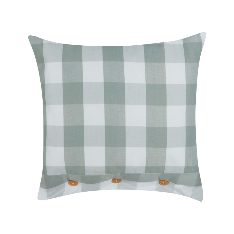 Zestaw 2 poduszek dekoracyjnych TAMNINE 45 x 45 cm Miętowy W kratkę Zestaw 2 poduszek dekoracyjnych TAMNINE 45 x 45 cm Miętowy W kratkę