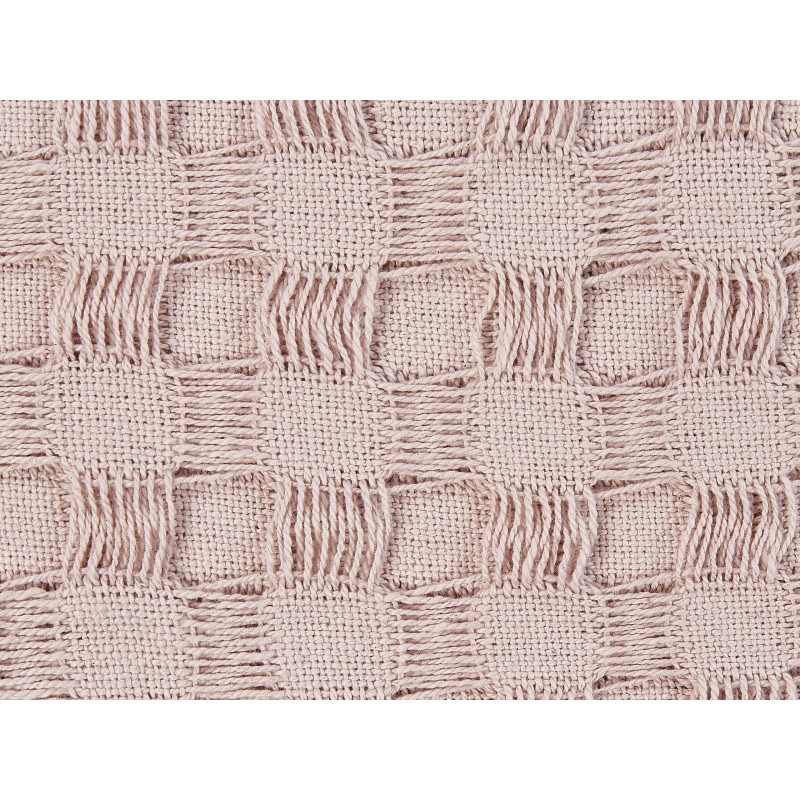 Narzuta na łóżko BERE Bawełna 220 x 240 cm Pastelowy róż Narzuta na łóżko BERE Bawełna 220 x 240 cm Pastelowy róż