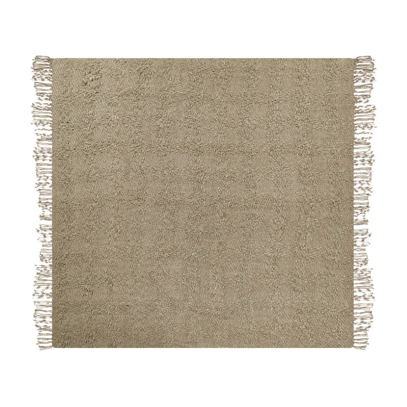 Koc VELLA Bawełna 220 x 240 cm Beżowoszary Koc VELLA Bawełna 220 x 240 cm Beżowoszary
