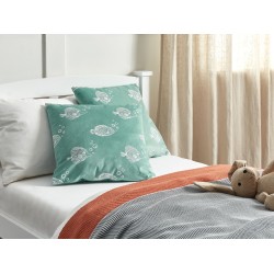 2 welurowe poduszki dekoracyjne wzór w ryby 45 x 45 cm zielone SOLIDAGO 2 welurowe poduszki dekoracyjne wzór w ryby 45 x 45 cm zielone SOLIDAGO