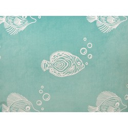 2 welurowe poduszki dekoracyjne wzór w ryby 45 x 45 cm zielone SOLIDAGO 2 welurowe poduszki dekoracyjne wzór w ryby 45 x 45 cm zielone SOLIDAGO