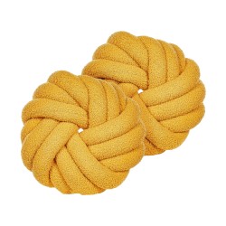 Zestaw 2 poduszek dekoracyjnych AKOLA Boucle 31 x 31 cm Musztardowy Jednolity