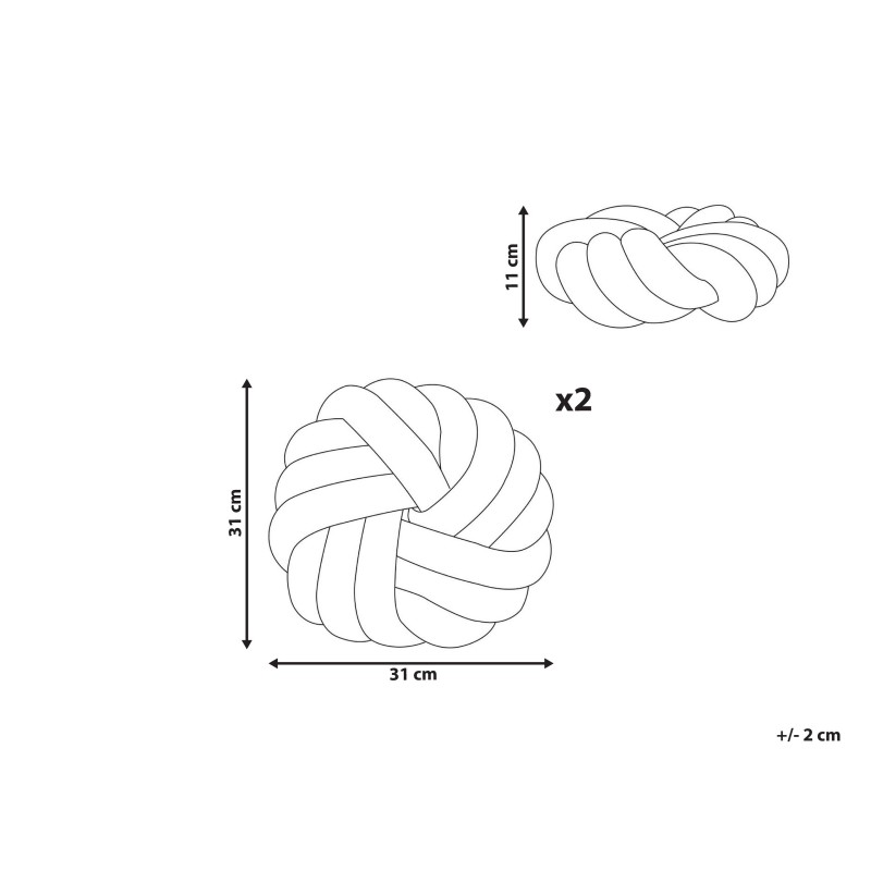 Zestaw 2 poduszek dekoracyjnych AKOLA Boucle 31 x 31 cm Musztardowy Jednolity Zestaw 2 poduszek dekoracyjnych AKOLA Boucle 31 x 31 cm Musztardowy Jednolity