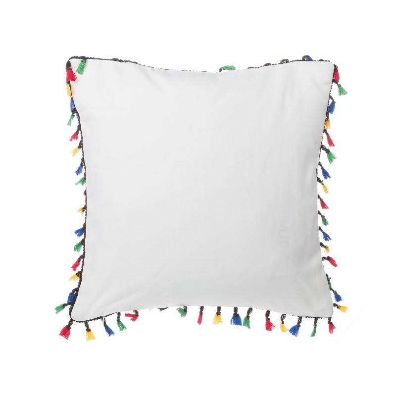 2 poduszki dekoracyjne w ptaki z frędzlami 45 x 45 cm wielokolorowe MALLOW 2 poduszki dekoracyjne w ptaki z frędzlami 45 x 45 cm wielokolorowe MALLOW
