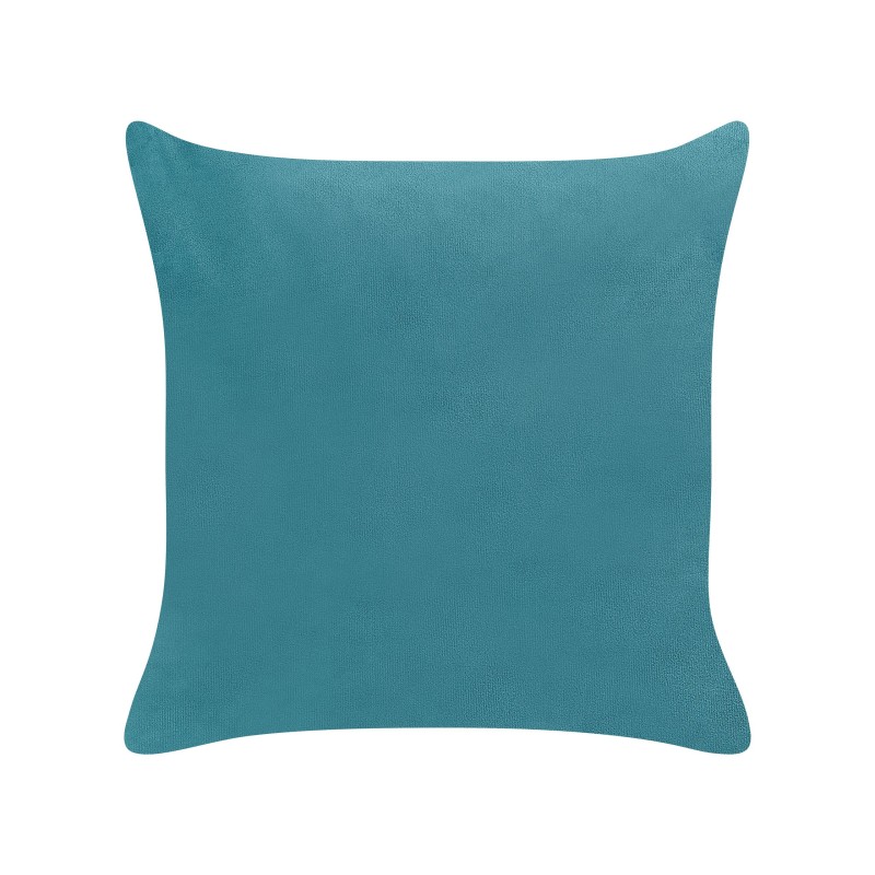 Zestaw 2 poduszek dekoracyjnych YARROW Welur 45 x 45 cm Lazurowy Wzór geometryczny Zestaw 2 poduszek dekoracyjnych YARROW Welur 45 x 45 cm Lazurowy Wzór geometryczny
