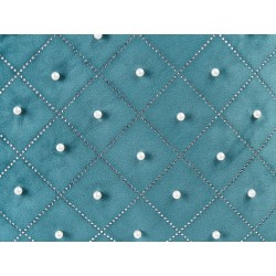 Zestaw 2 poduszek dekoracyjnych YARROW Welur 45 x 45 cm Lazurowy Wzór geometryczny Zestaw 2 poduszek dekoracyjnych YARROW Welur 45 x 45 cm Lazurowy Wzór geometryczny