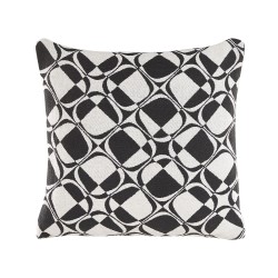 Zestaw 2 poduszek dekoracyjnych KOTURE Bawełna 45 x 45 cm Czarny/ biały Wzór geometryczny Zestaw 2 poduszek dekoracyjnych KOTURE Bawełna 45 x 45 cm Czarny/ biały Wzór geometryczny