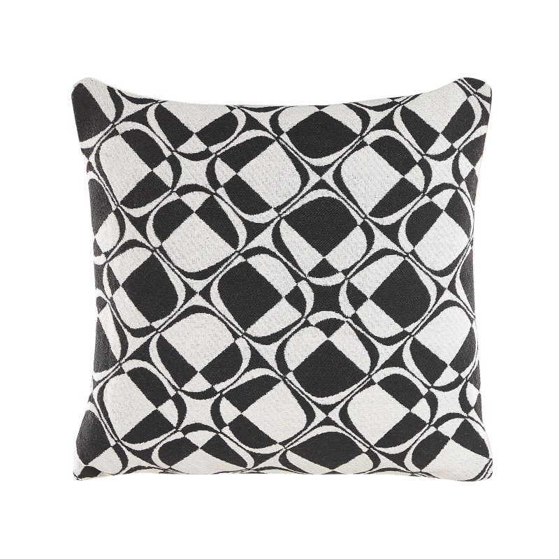 Zestaw 2 poduszek dekoracyjnych KOTURE Bawełna 45 x 45 cm Czarny/ biały Wzór geometryczny Zestaw 2 poduszek dekoracyjnych KOTURE Bawełna 45 x 45 cm Czarny/ biały Wzór geometryczny