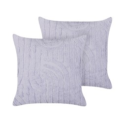 Zestaw 2 poduszek dekoracyjnych TELLIMA Bawełna 45 x 45 cm Fioletowy Wzór geometryczny