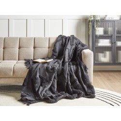 Koc CHACK Bawełna 200 x 220 cm Ciemnoszary Koc CHACK Bawełna 200 x 220 cm Ciemnoszary