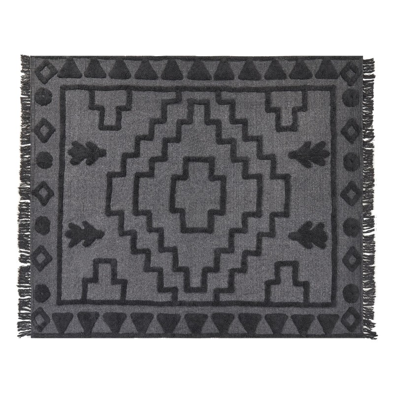Koc CHACK Bawełna 200 x 220 cm Ciemnoszary Koc CHACK Bawełna 200 x 220 cm Ciemnoszary