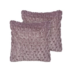 Zestaw 2 poduszek dekoracyjnych CHIRITA Welur 45 x 45 cm Fioletowy Jednolity