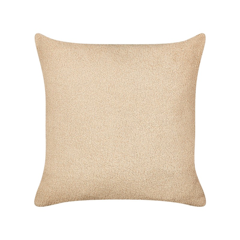 Zestaw 2 poduszek dekoracyjnych LEUZEA Boucle 45 x 45 cm Piaskowy Jednolity Zestaw 2 poduszek dekoracyjnych LEUZEA Boucle 45 x 45 cm Piaskowy Jednolity
