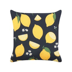 Zestaw 2 poduszek dekoracyjnych CITRUS 45 x 45 cm Czarny Wzór roślinny Zestaw 2 poduszek dekoracyjnych CITRUS 45 x 45 cm Czarny Wzór roślinny