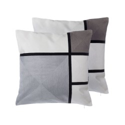 Zestaw 2 poduszek dekoracyjnych WEDELIA Bawełna 45 x 45 cm Szary Wzór geometryczny