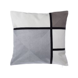 Zestaw 2 poduszek dekoracyjnych WEDELIA Bawełna 45 x 45 cm Szary Wzór geometryczny Zestaw 2 poduszek dekoracyjnych WEDELIA Bawełna 45 x 45 cm Szary Wzór geometryczny