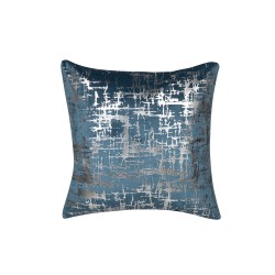 Zestaw 2 poduszek dekoracyjnych GARDENIA Welur 45 x 45 cm Niebieski Wzór abstrakcyjny Zestaw 2 poduszek dekoracyjnych GARDENIA Welur 45 x 45 cm Niebieski Wzór abstrakcyjny