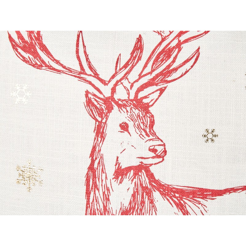 Zestaw 2 poduszek dekoracyjnych VALLOTA Bawełna 45 x 45 cm Biały Wzór świąteczny Zestaw 2 poduszek dekoracyjnych VALLOTA Bawełna 45 x 45 cm Biały Wzór świąteczny