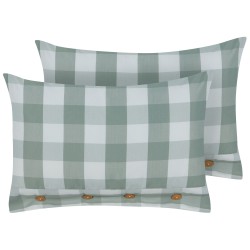 Zestaw 2 poduszek dekoracyjnych TAMNINE 40 x 60 cm Miętowy W kratkę Zestaw 2 poduszek dekoracyjnych TAMNINE 40 x 60 cm Miętowy W kratkę