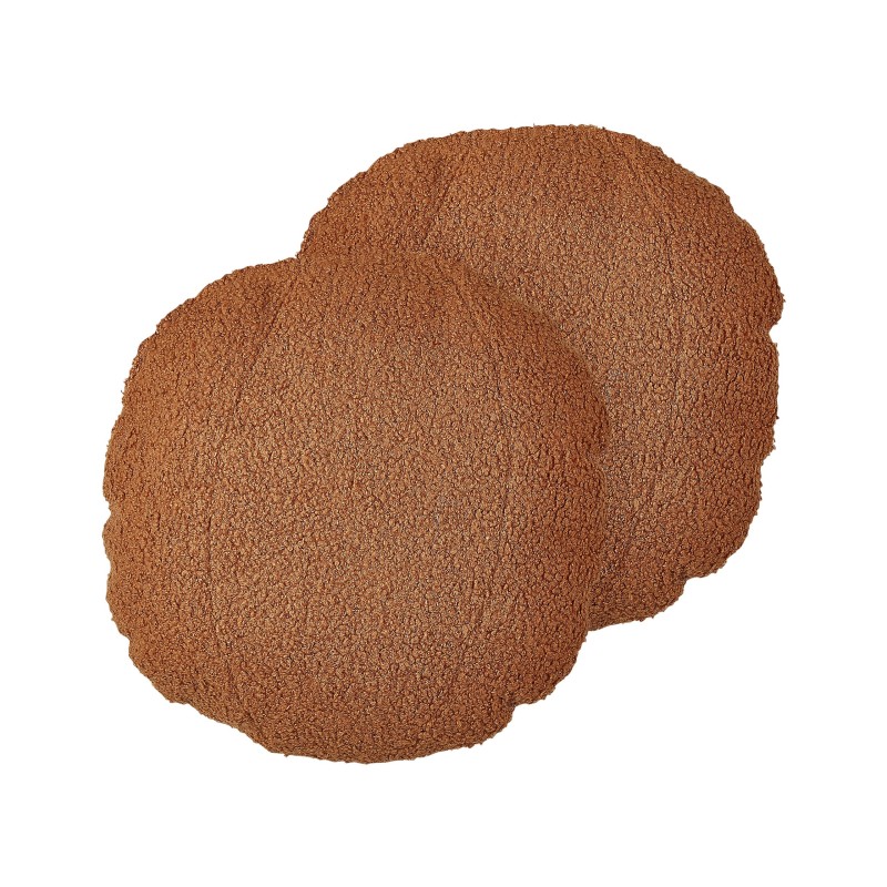 Zestaw 2 poduszek dekoracyjnych RUTABAGA Boucle 30 x 30 cm Brązowy Jednolity Zestaw 2 poduszek dekoracyjnych RUTABAGA Boucle 30 x 30 cm Brązowy Jednolity