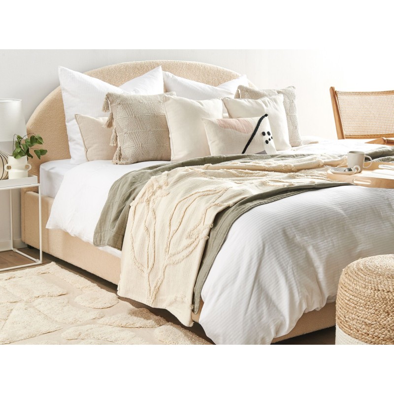 Koc ACACIA Bawełna 130 x 160 cm Beżowy Koc ACACIA Bawełna 130 x 160 cm Beżowy